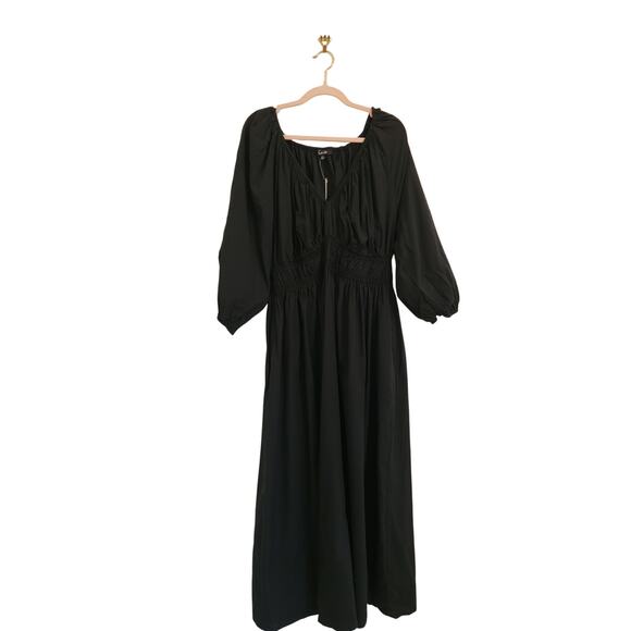 NWT Madewell V-Neck Balloon-Sleeve Maxi Dress Black 14 - Picture 6 of 11